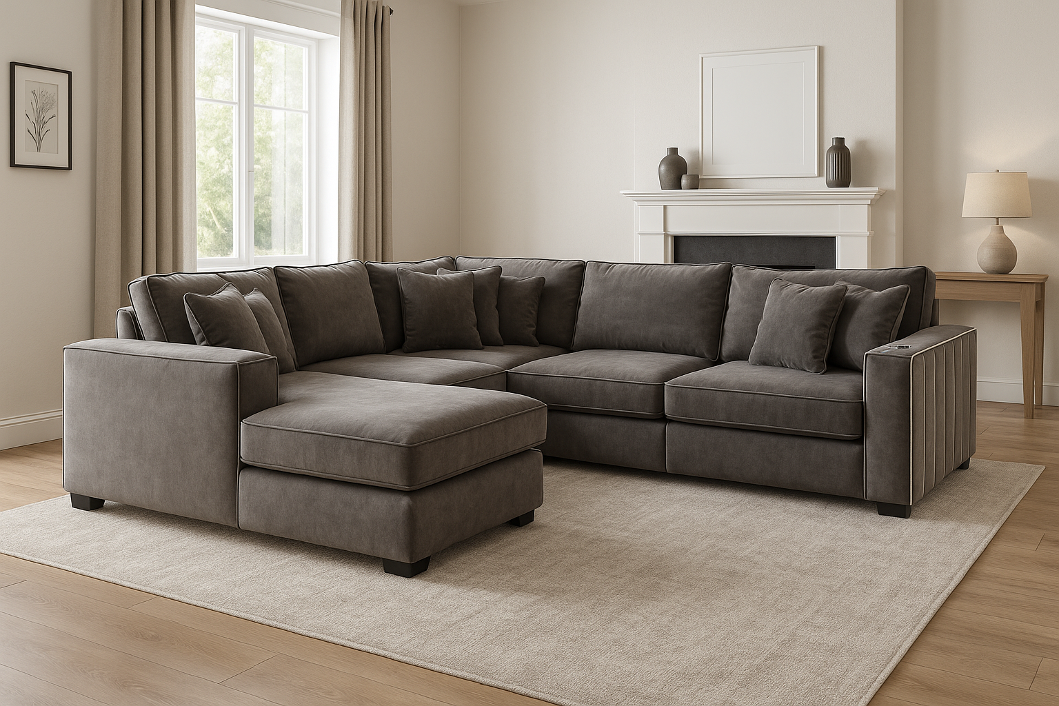 Linear Ellis U Shape Cinema Sofa With Cup Holders