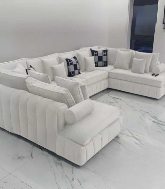 Oyster Oxford U Shape Chaise Sofa