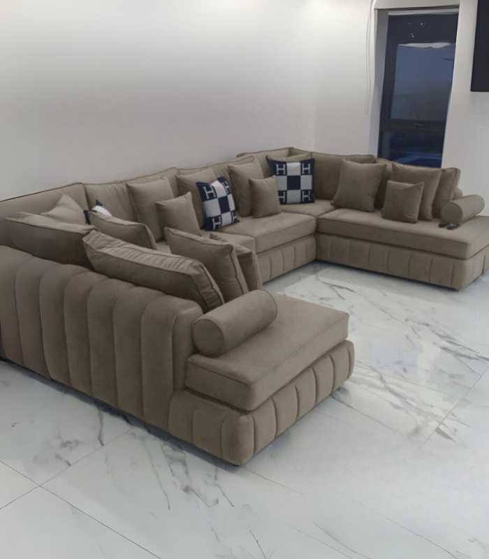Oyster Oxford U Shape Chaise Sofa