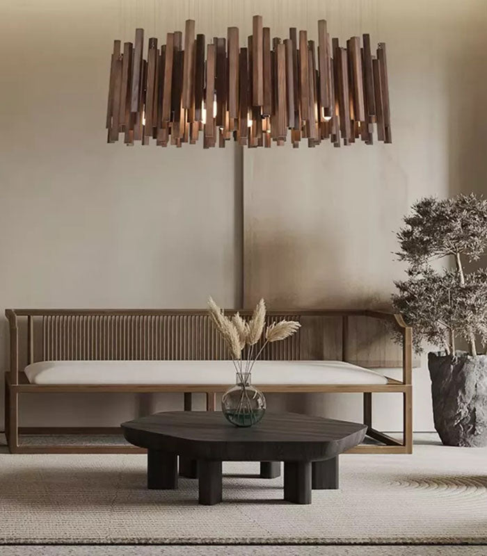 Archie Wooden Hanging Chandelier