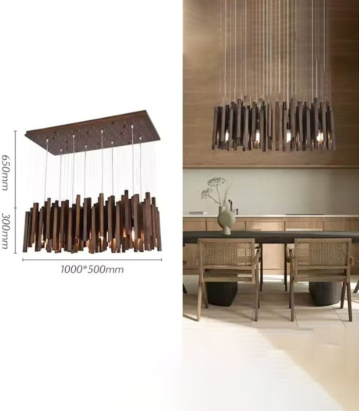Archie Wooden Hanging Chandelier