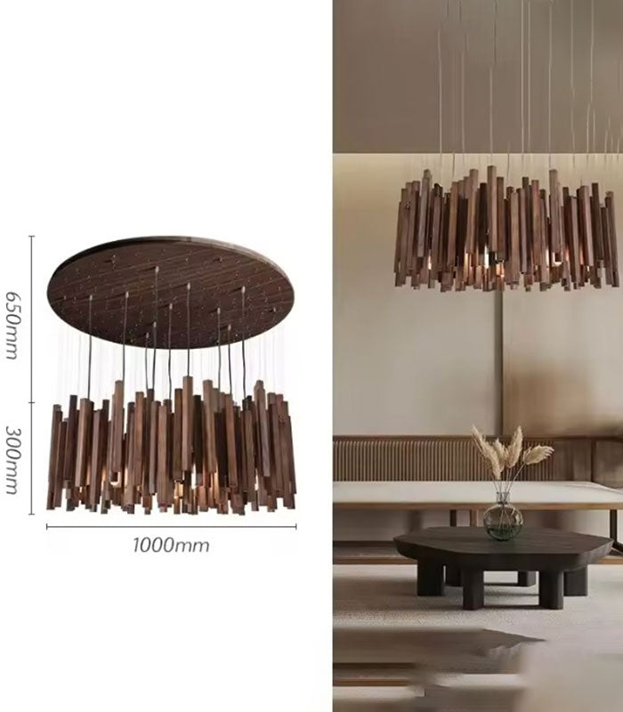 Archie Wooden Hanging Chandelier
