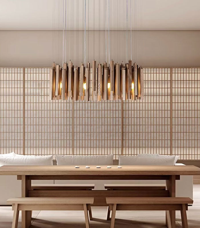 Archie Wooden Hanging Chandelier