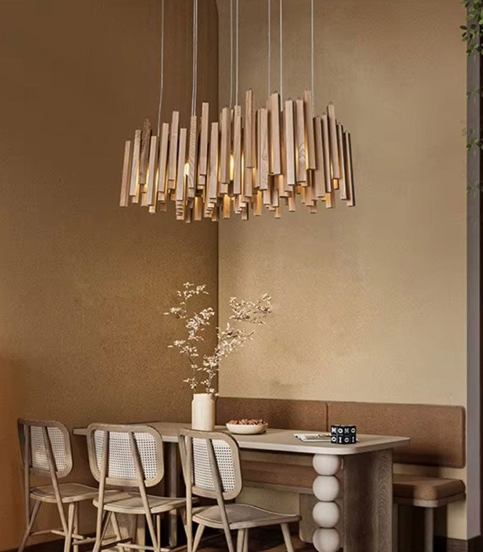 Archie Wooden Hanging Chandelier