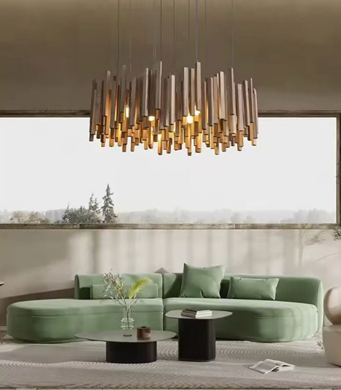 Archie Wooden Hanging Chandelier