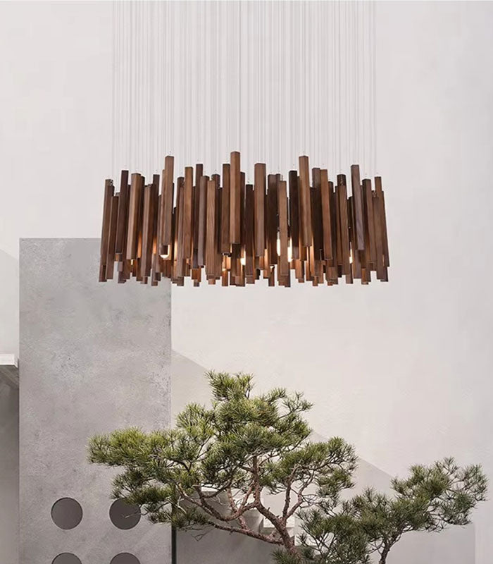 Archie Wooden Hanging Chandelier