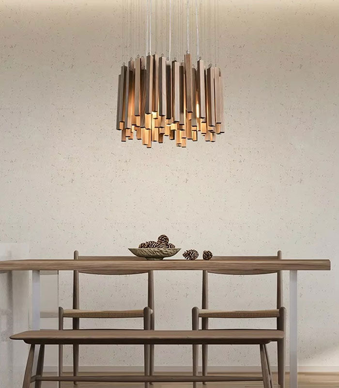 Archie Wooden Hanging Chandelier