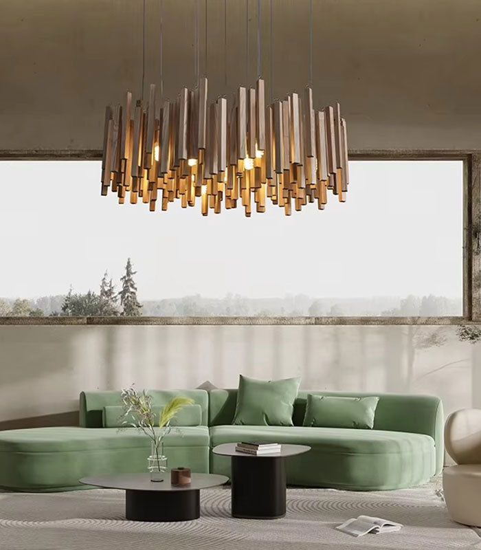 Archie Wooden Hanging Chandelier