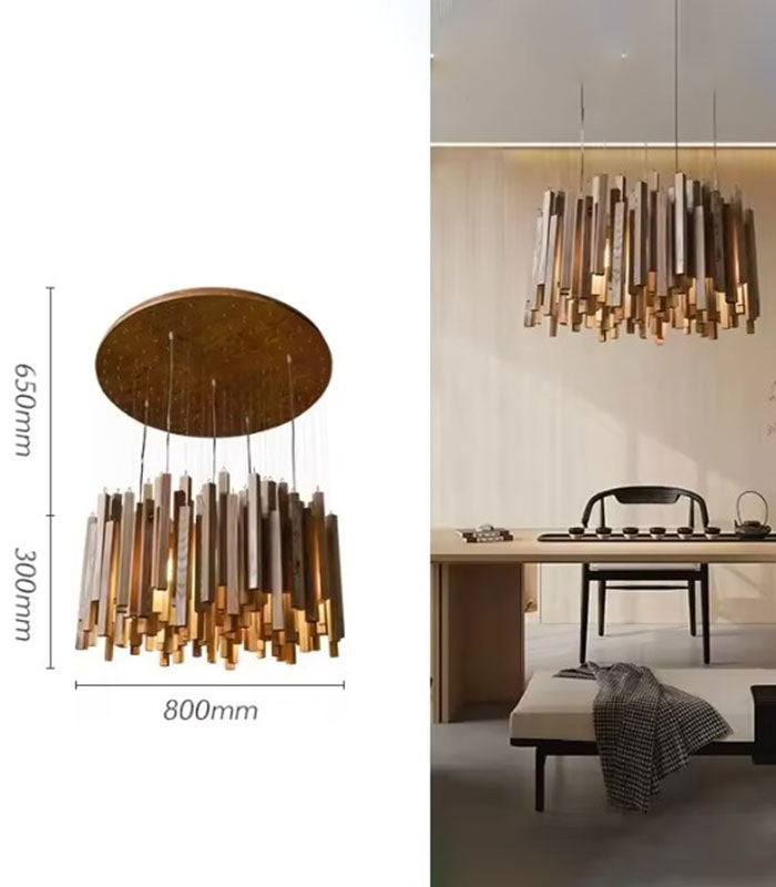 Archie Wooden Hanging Chandelier