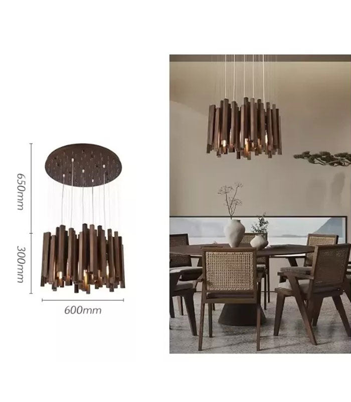Archie Wooden Hanging Chandelier