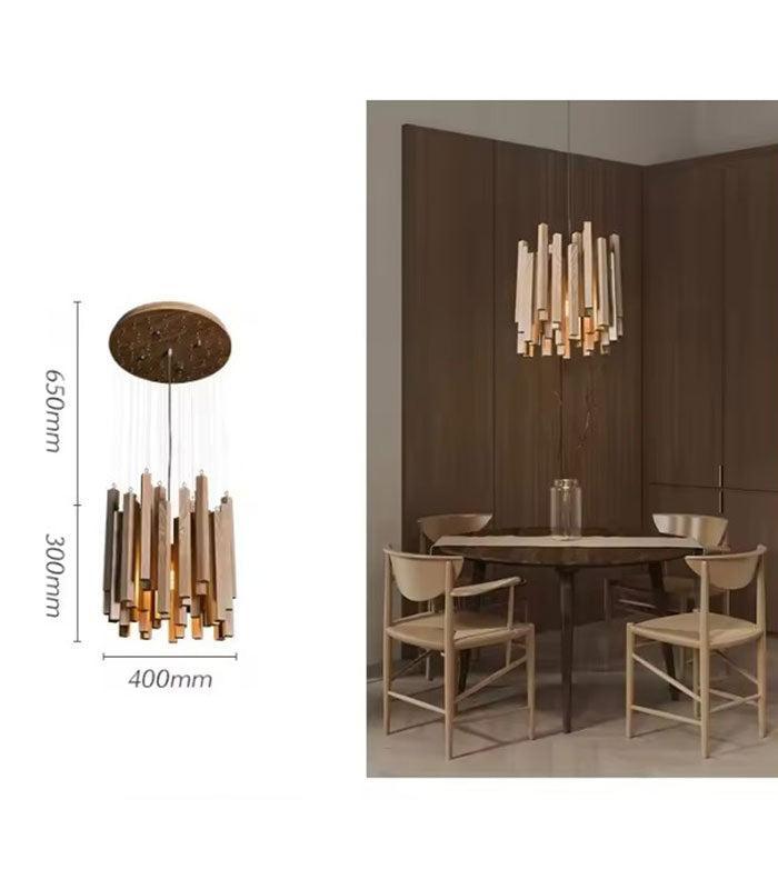 Archie Wooden Hanging Chandelier
