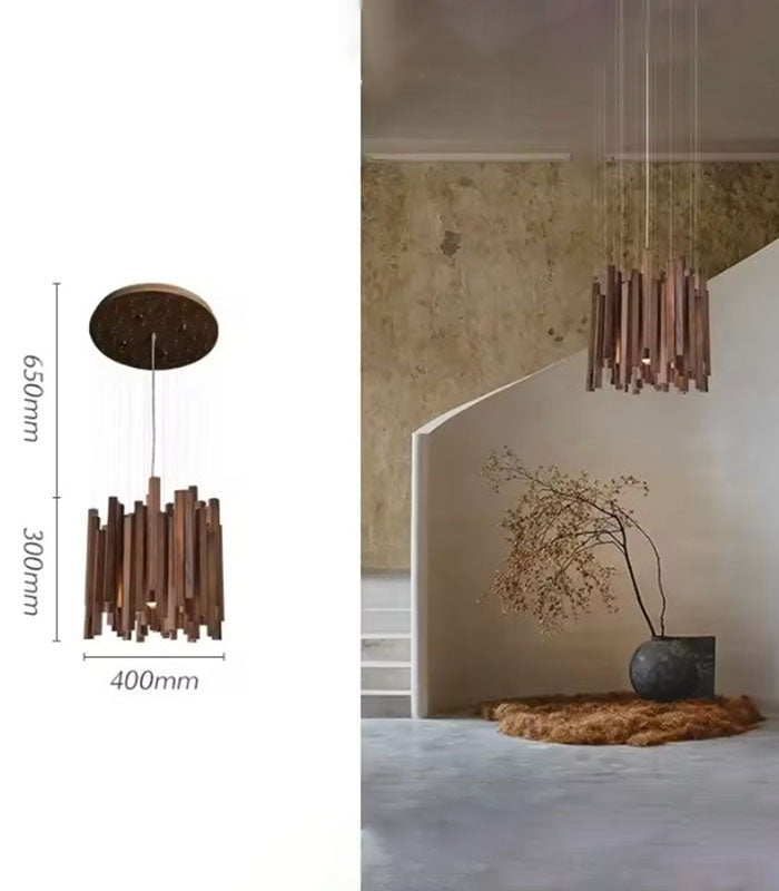 Archie Wooden Hanging Chandelier
