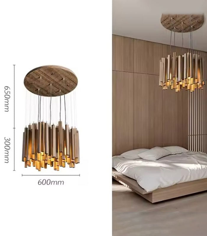 Archie Wooden Hanging Chandelier
