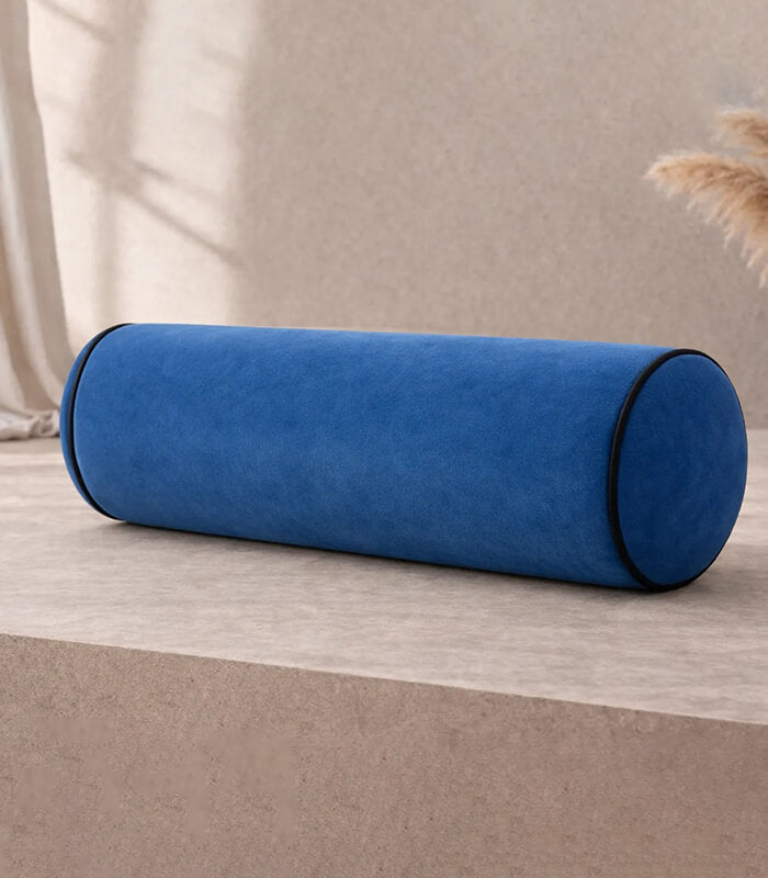 Blue Lux Velvet Cushion Sets With Contrast Piping Colour Options