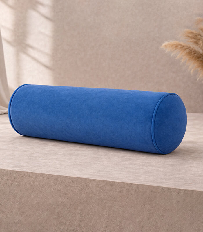Blue Lux Velvet Cushion Sets With Contrast Piping Colour Options