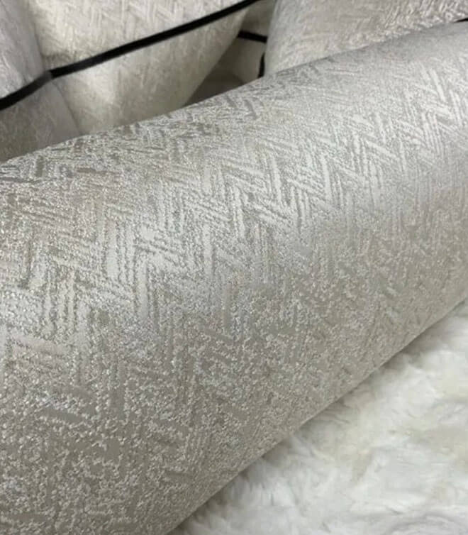 Bolster 16″ X 6″ Cream Gold Shimmer / Contrasting Black Luxury Piping