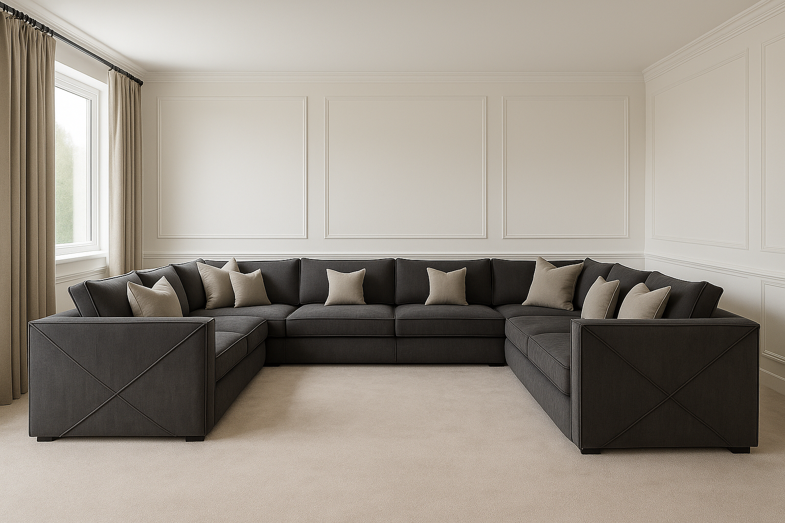 Emirates Cinema U Shape Sofa With Cup Holders