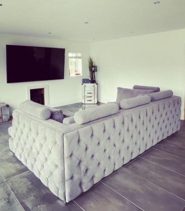 Fully Buttoned Chesterfield Chaise End Sofa