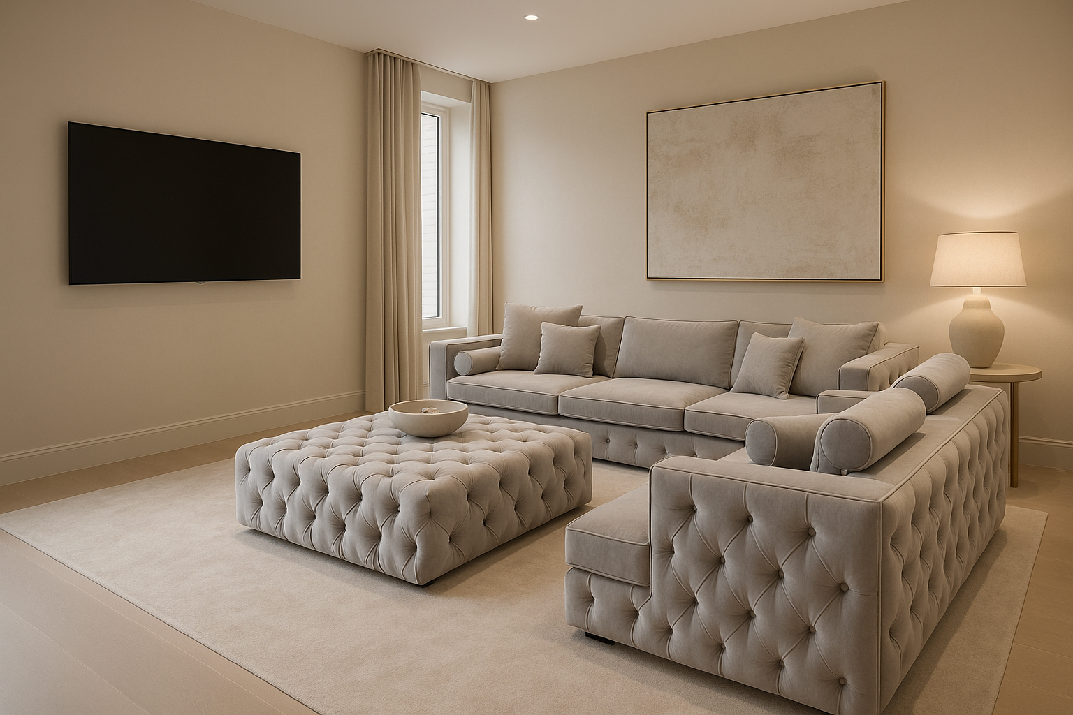 Fully Buttoned Chesterfield Chaise End Sofa