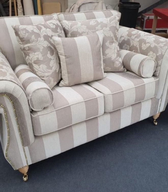 Grand Windsor Sofa In Stripe Luxury Fabric