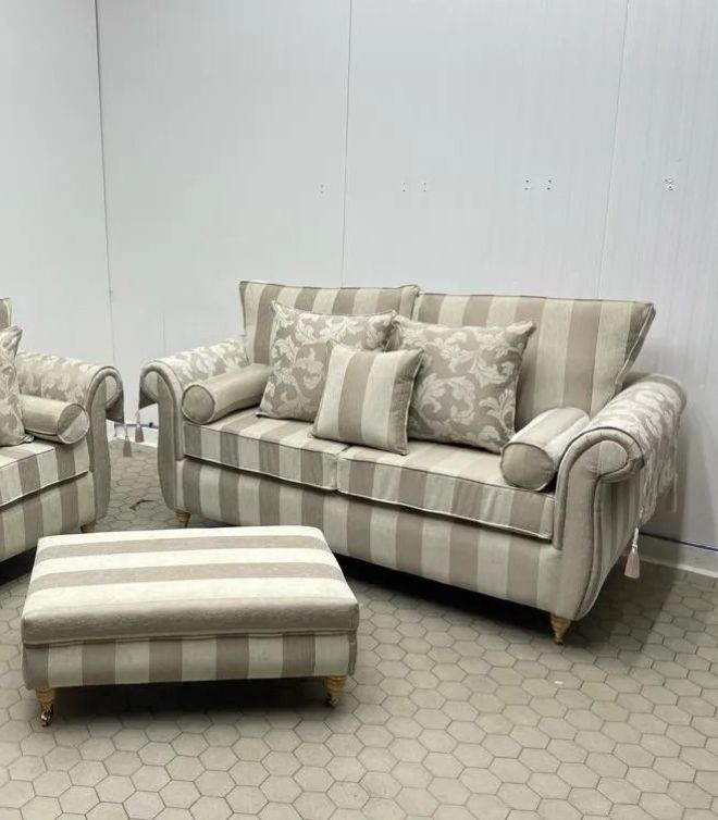 Grand Windsor Sofa In Stripe Luxury Fabric