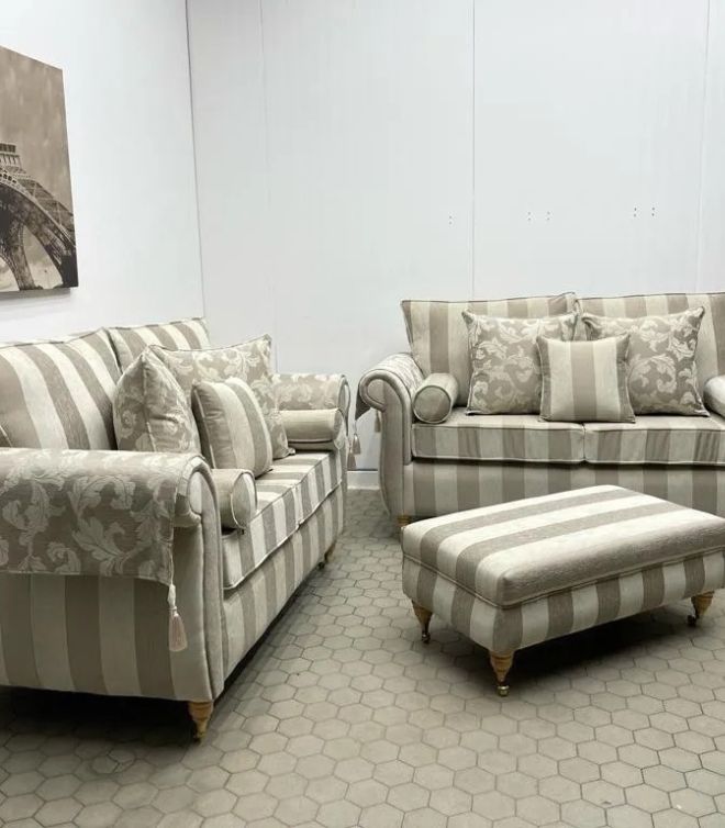 Grand Windsor Sofa In Stripe Luxury Fabric