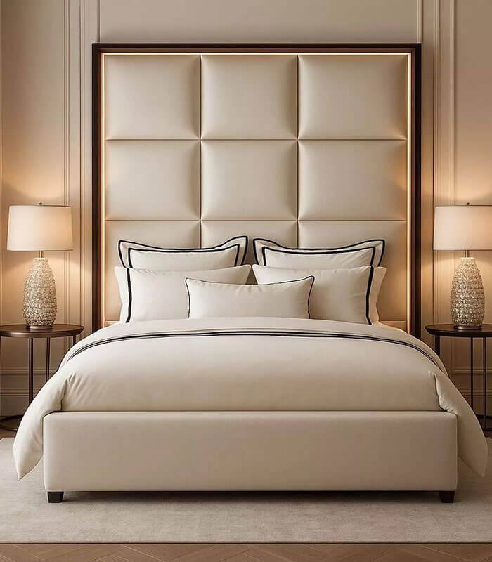 Harley bed with wooden trim frame