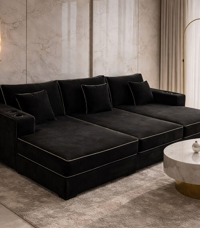 Harry cinema sofa with contrast piping