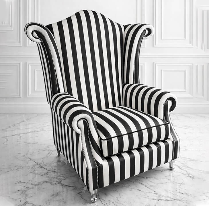 High Back Glamour Wing Chair