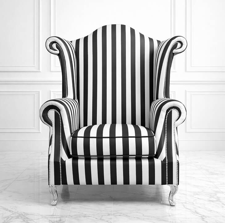 High Back Glamour Wing Chair