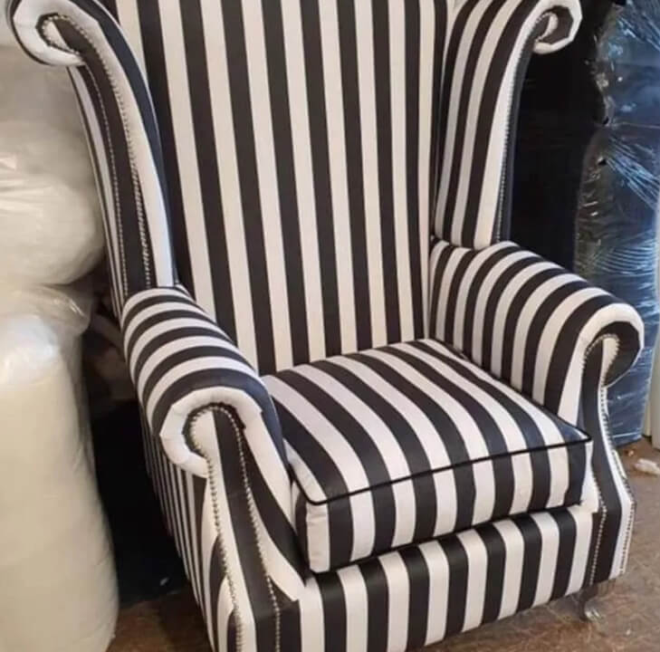 High Back Glamour Wing Chair
