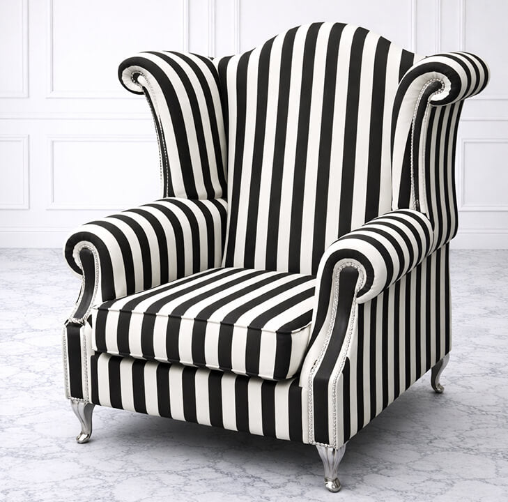 High Back Glamour Wing Chair