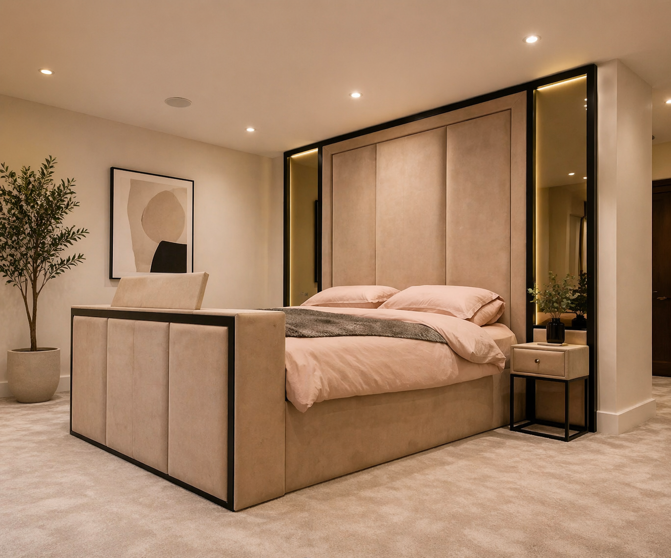 Charlie mirrored TV Bed