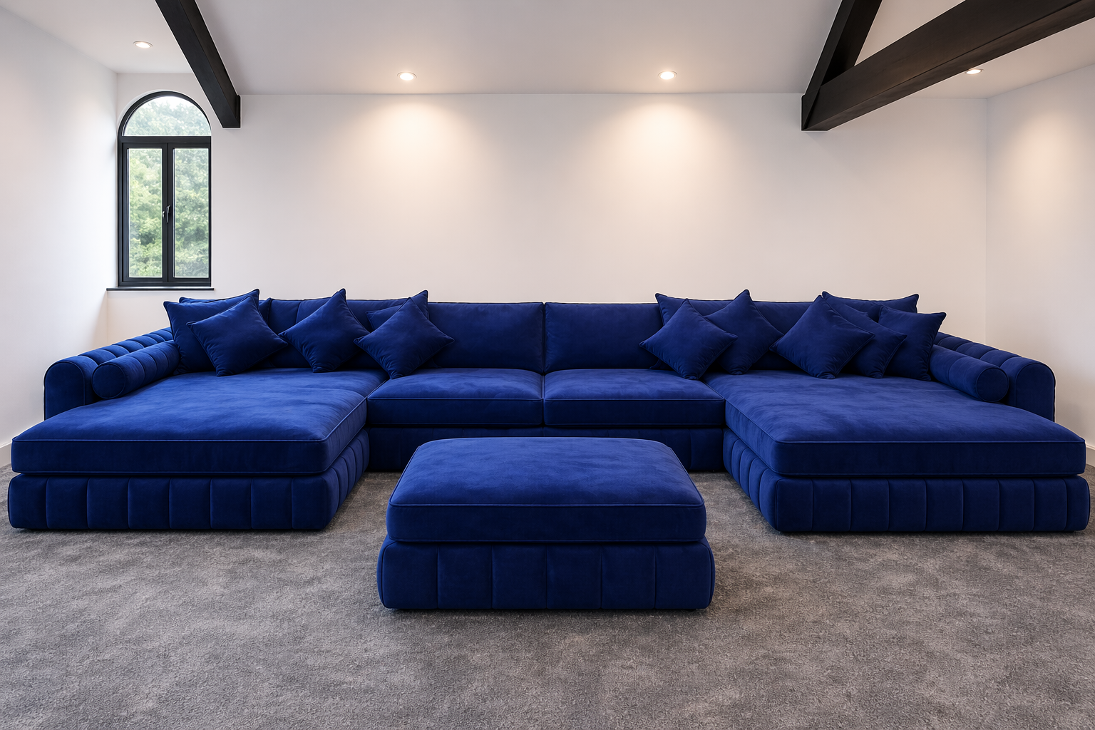 Oyster Oxford U Shape Chaise Sofa