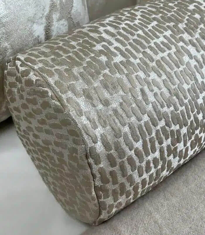 LUXURY ANTELOPE textured BOLSTER CUSHION 16″ X 6″ / CHAMPAGNE GOLD