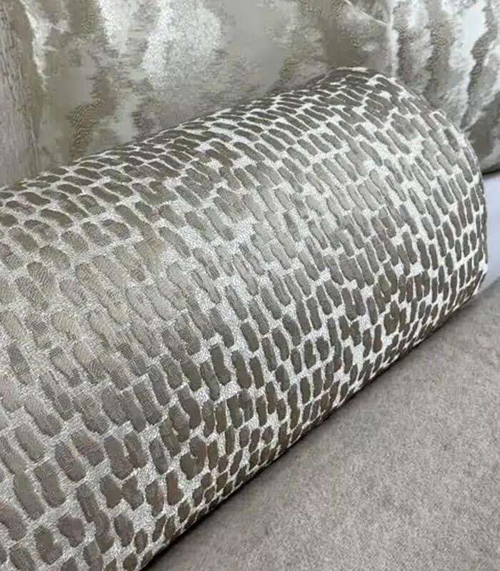 LUXURY ANTELOPE textured BOLSTER CUSHION 16″ X 6″ / CHAMPAGNE GOLD