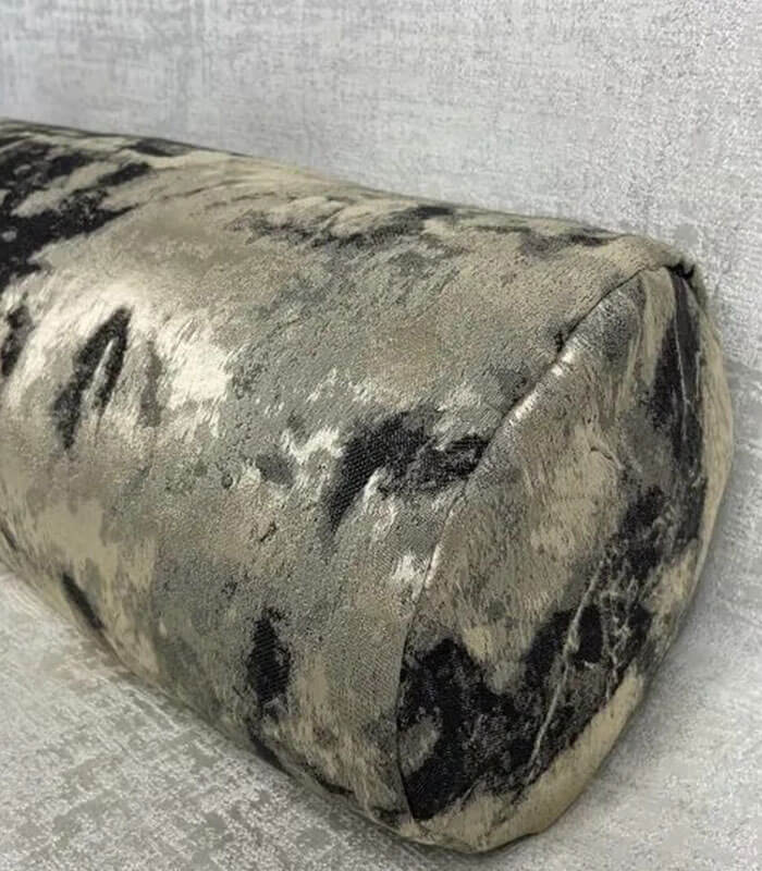 LUXURY BOLSTER CUSHION 16″ X 6″ / METALLIC BLACK and GOLD