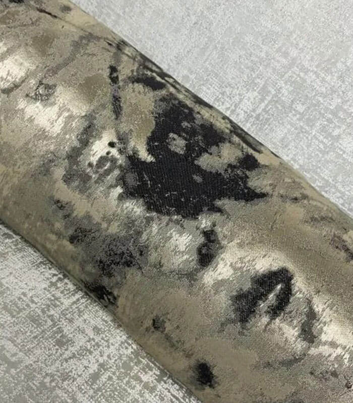 LUXURY BOLSTER CUSHION 16″ X 6″ / METALLIC BLACK and GOLD
