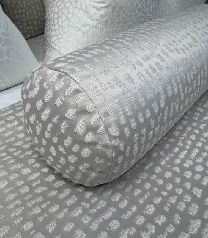 LUXURY CUSHION BOLSTER 16″ X 6″ , ESTA CHAMPAGNE – SILVER