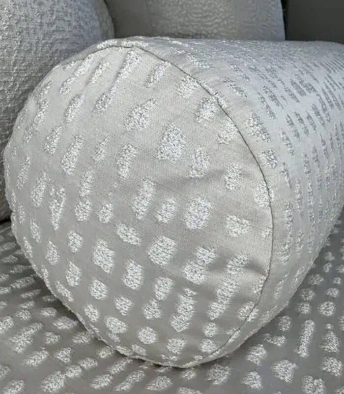 LUXURY CUSHION BOLSTER 16″ X 6″ , ESTA CHAMPAGNE – SILVER