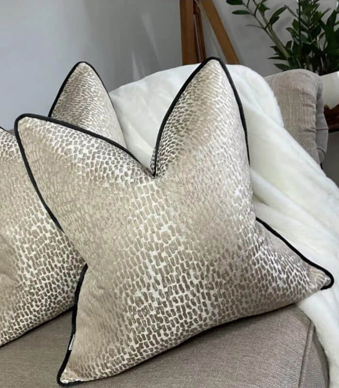 LUXURY Champagne antelope cushion