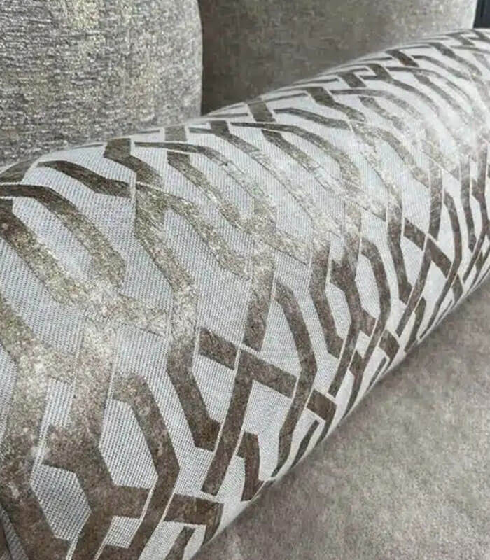 LUXURY GEO BOLSTER CUSHION 16″ X 6″ in CHAMPAGNE GOLD