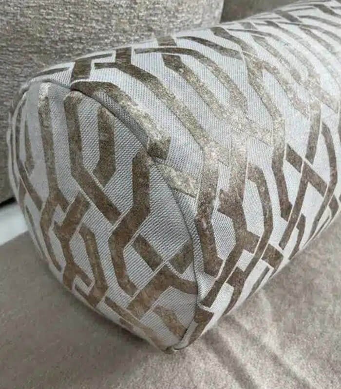 LUXURY GEO BOLSTER CUSHION 16″ X 6″ in CHAMPAGNE GOLD