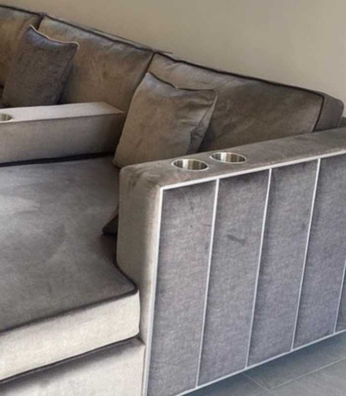 Linear Ellis U Shape Cinema Sofa With Cup Holders