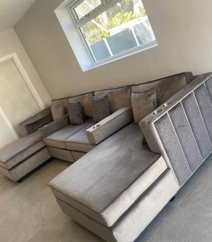 Linear Ellis U Shape Cinema Sofa With Cup Holders