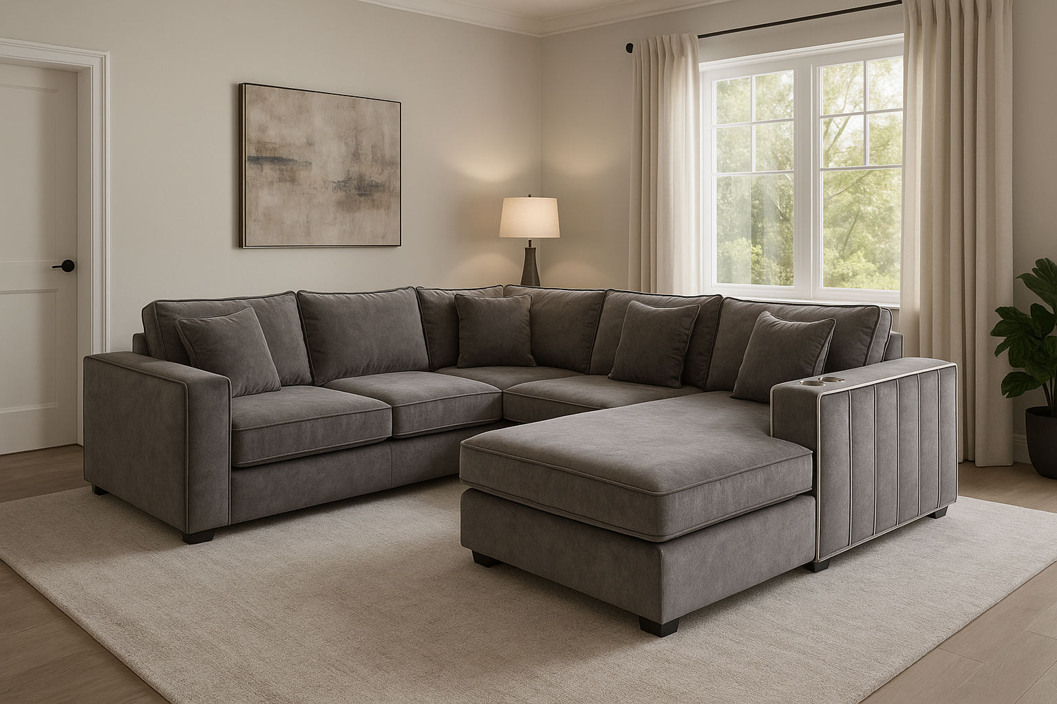 Linear Ellis U Shape Cinema Sofa With Cup Holders