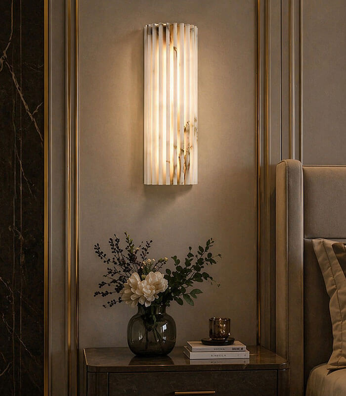 Lumière Flute Natural Marble Wall Light