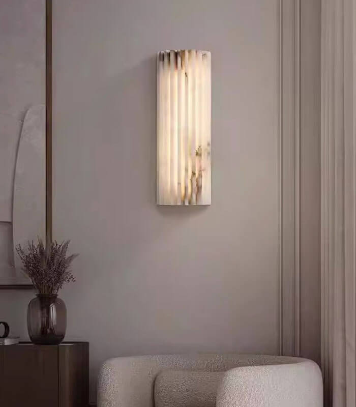 Lumière Flute Natural Marble Wall Light