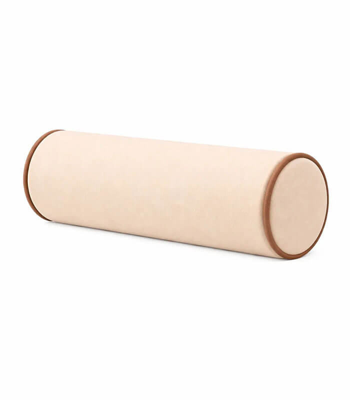 Lux velvet cream bolster with mink piping