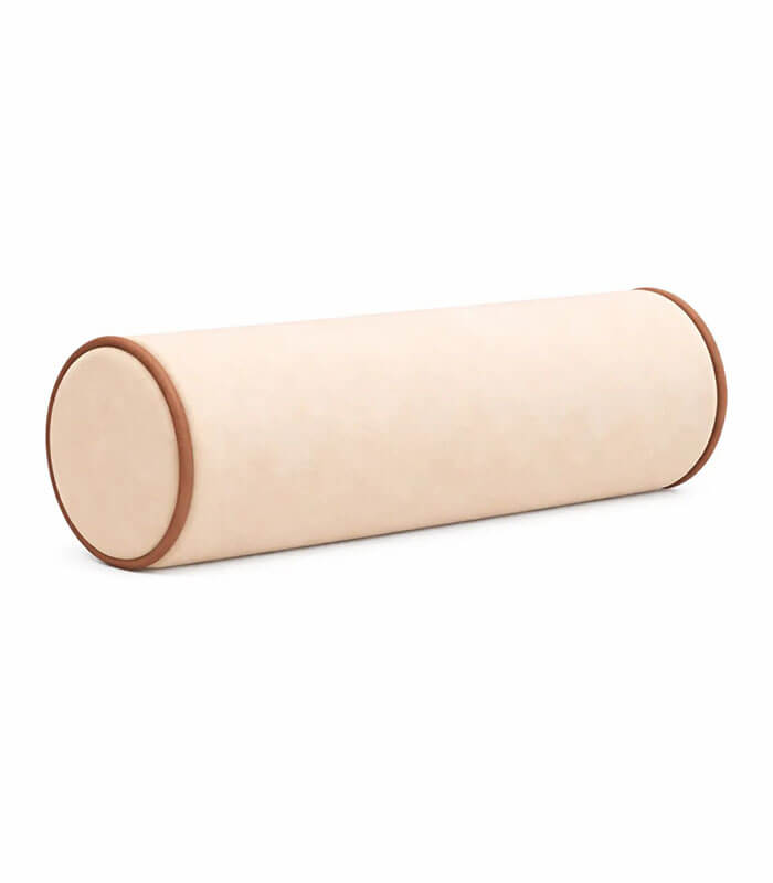 Lux velvet cream bolster with mink piping